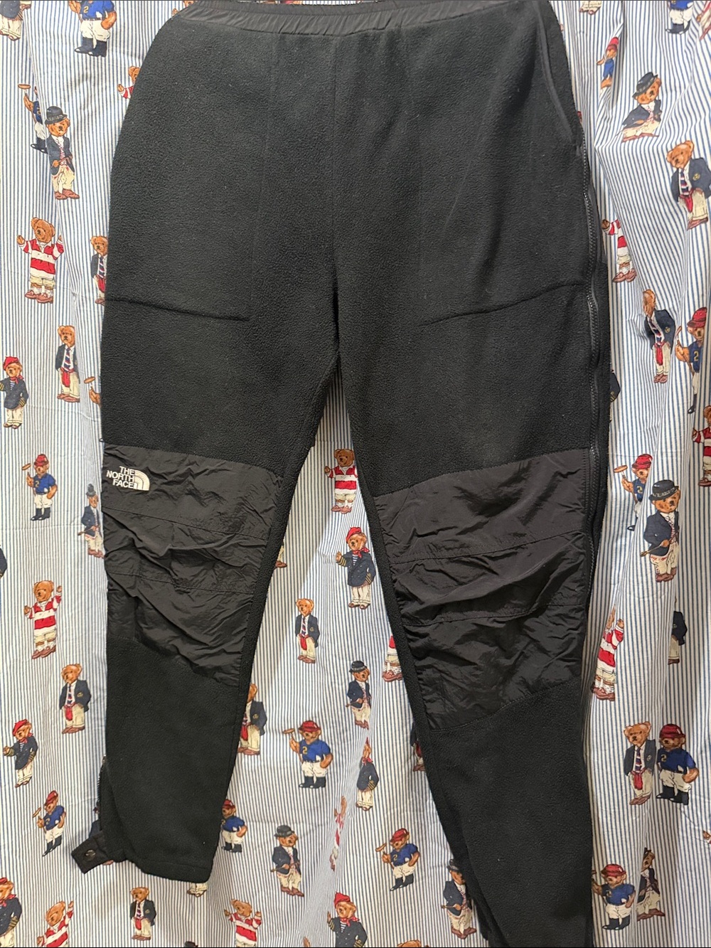 The North Face Black Men's Fleece Joggers with Nylon Knee Panels